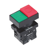 Plastics Double Push Buttons Convex Flat Head 1 Normally-Open and 1 Normally-Closed